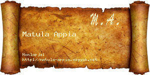 Matula Appia névjegykártya